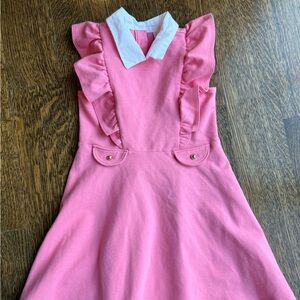 Janie and Jack Pink Dress with White Trim